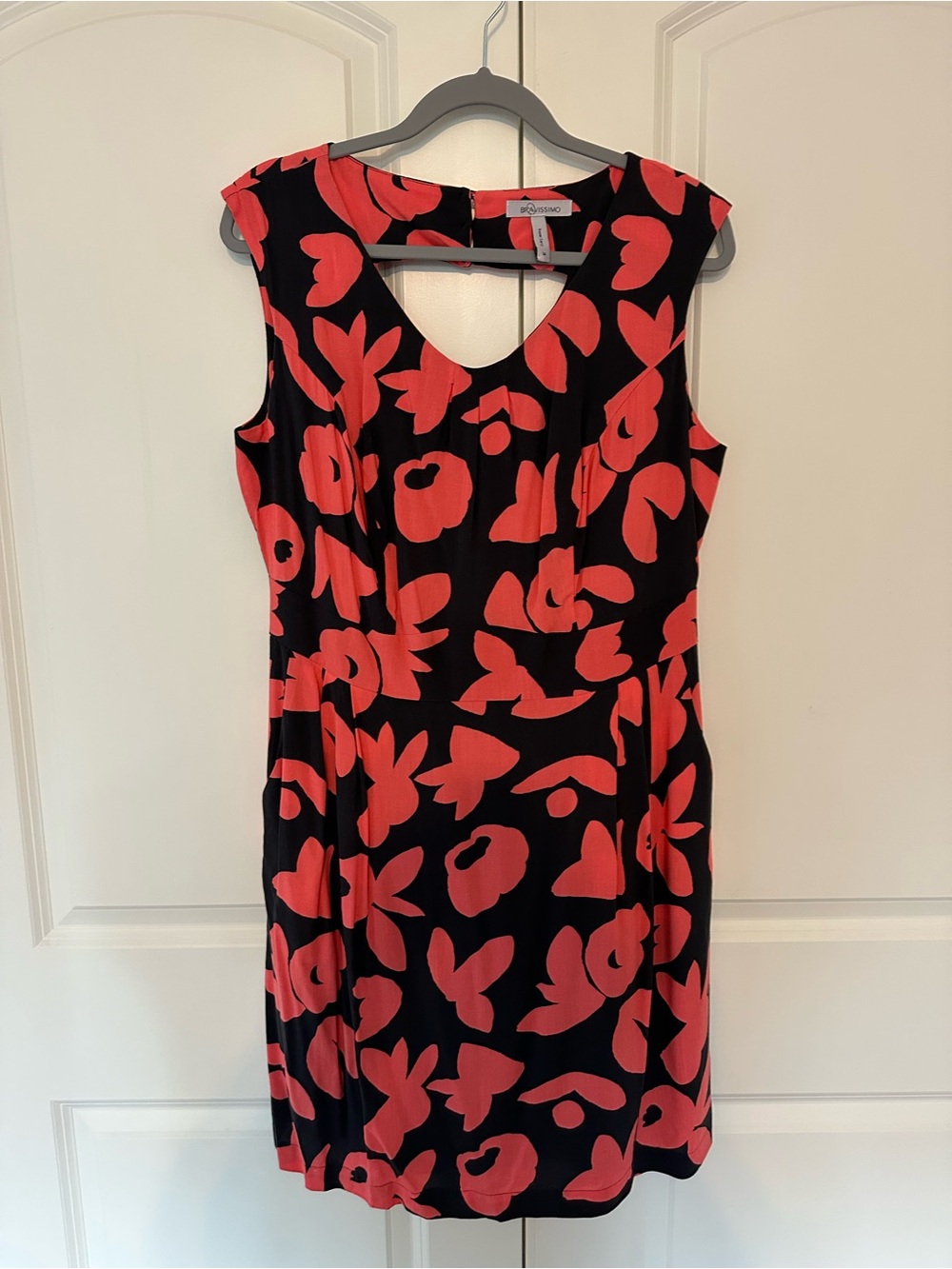 Bravissimo Sleeveless Dress with Coral Floral Print US10/UK14 Super Curvy